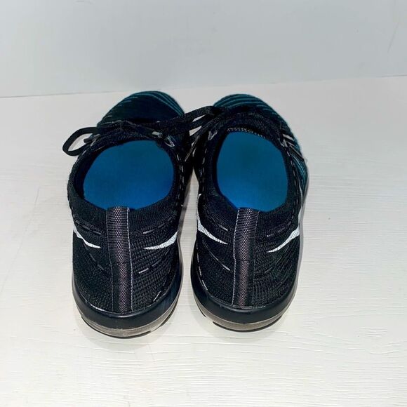 Nike Free Transform Flyknit Black Blue Striped Athletic Gym Shoes Trainers Sz 8 - Picture 5 of 14